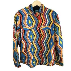 Vintage Roper Aztec Western Shirt Black Size‎ 13 Button Up Long Sleeve Southwest